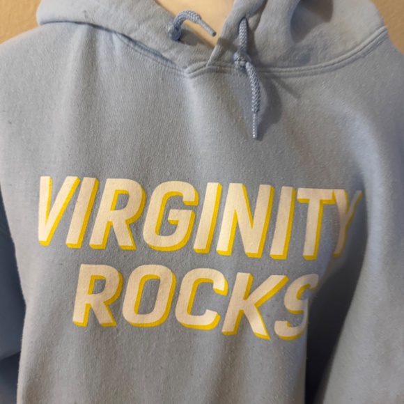Preowned Danny Duncan Virginity Rocks Hoodie Baby Blue SZ 2XL - Picture 2 of 5